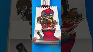 How to draw Deadpool Surprise Fold!! #shorts #artlandhowtodraw #howtodraw