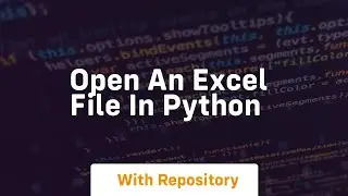 open an excel file in python