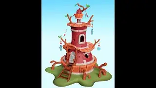 stylized wooden house break down. Blender and Substance painter