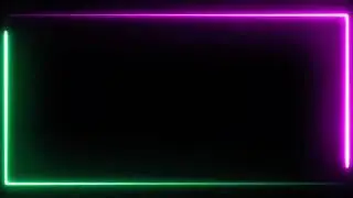 Pink And Light Green Neon Light Glowing Border Frame Template | After Effects | Loop Video