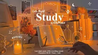 4-HOUR 🍂 Late Night Study With Me • Fire Crackling🕯️+ Calm Lofi bgm • Pomodoro 50-10 • Day193🧡