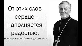 От этих слов сердце наполняется радостью. Протопресвитер Александр Шмеман.