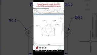 Create Tangent Lines in AutoCAD #autocaddrawingwithdimensions #cadable #autocad2ddrawing