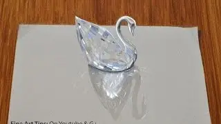 Drawing glass: How to Draw a 3D Swarovski Crystal Swan- Fine Art-Tips by ArtistLeonardo