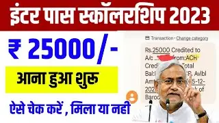 Inter Scholarship 2023 Ka Paisa Kaise Check Kare || Inter Scholarship Status Check Online 2023