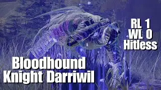 Defeating Bloodhound Knight Darriwil at level 1 (no weapon upgrades, hitless, solo) - Elden Ring