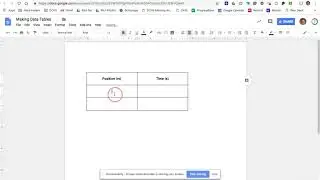How to make a Data Table on Google Docs
