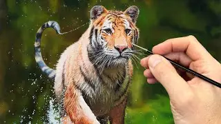 Painting a Realistic Tiger | Time lapse