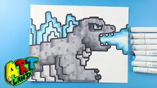 How to Draw Pixelated Godzilla