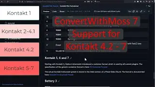 ConvertWithMoss 7 - free multi-sample converter - support for NI Kontakt 4.2, 6 & 7 as a source!