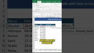 How to Merge Cells with Date in Excel | Merging Cells in Excel | 