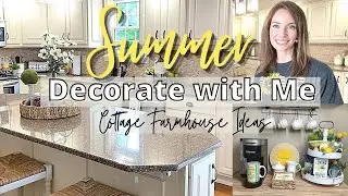 SUMMER KITCHEN CLEAN + DECORATE  WITH ME | Cottage Farmhouse Summer Decor Ideas