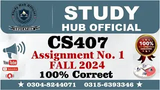CS407 Assignment 1 Solution FALL 2024, CS407 Assignment 1 solution 2024, CS407 Assignment 1, CS407