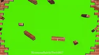 Green Screen Wall Bricks breaking effect