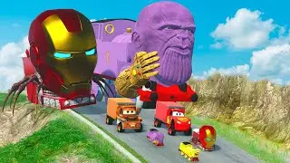 Big & Small Thanos the Tank Engine vs Big & Small Choo-Choo Charles Iron Man | BeamNG.Drive