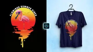 Flamingo T-Shirt Design for Redbubble in Photoshop Tutorial