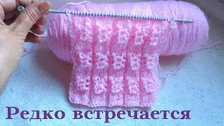 Снежная сказка. Ажурные вертикальные дорожки спицами на основе резинки. 249
