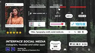 Interface Social Media | Youtube, Instagram, Twitter (After Effects and Premiere Pro Template)