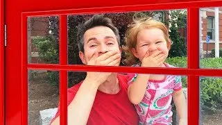 Avery pretend play hide and seek with dad in amusement park