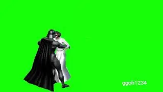 Royalty Free Darth Vader and Princess Leia dance in green screen