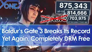 Baldur's Gate 3 Breaks Its Steam Peak Players Record Yet Again & Does So Completely DRM Free