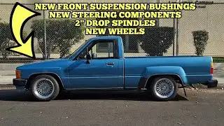 Belltech Drop Kit, New Suspension Bushings, & Steering Components Installation On A Toyota Pickup
