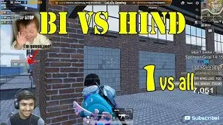 【Bi】vs HIND | OP CLUTCH BY 【Bi】LoLzZz | 1 V 4 INTENSE SITUATION | GEORGOPOL FIGHT! GAAND FAAD DISS.