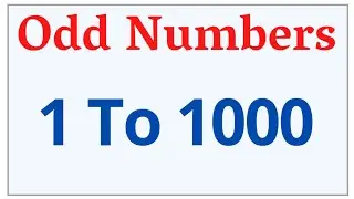 odd numbers between 1 to 1000 | odd numbers 1 to 1000 | 1-1000 | list of odd number 1 to 1000