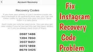 Fix Instagram Log in Enter Backup Code Problem Solve | 8 Digit backup code Provided Problem Solve