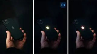 How to glow iphone logo easily in photoshop 2024