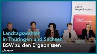 Pressekonferenz des "Bündnis Sahra Wagenknecht" (BSW)  zu den Landtagswahlen Sachsen und Thüringen