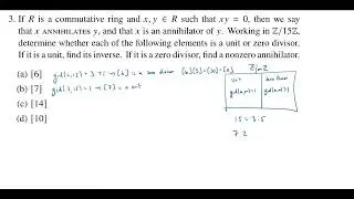 Units, Zero Divisors, Inverses, and Annihilators