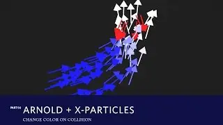 Arnold & X-Particles part02 - Change color on collision