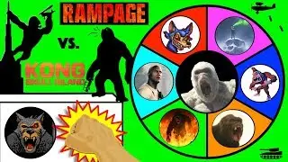 RAMPAGE vs KING KONG Slime Wheel Game | Which Ape Movie Wins?