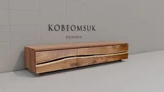 Live Edge TV Stand Modeling In Sketchup ( Kobeomsuk Furniture )