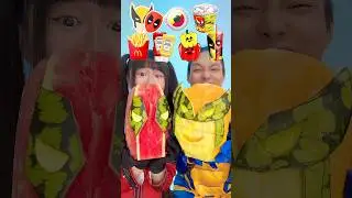 Random Red Yellow Food Mukbang ASMR 🥵Deadpool Wolverine 