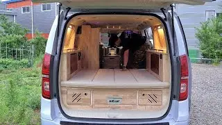 Process of Making Comfortable Camper With Used Van. Korean Camper Van Factory Technology