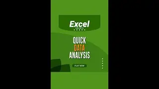 How to do a Quick Analysis in Excel | Excel | Tutorials | Youtube Shorts 