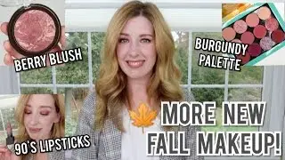 MORE NEW FALL MAKEUP! 🍁🍂 90's THROWBACK LIPSTICKS, BURGUNDY PALETTE, BERRY BLUSH & MORE