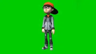 Green screen school boy # animation cartoon