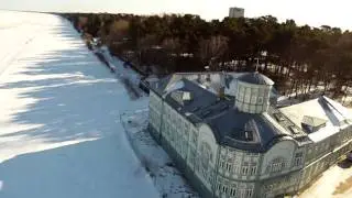 Sunny winter day at the beach of Jurmala