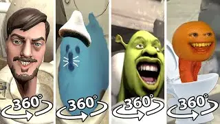 Mr.Beast Toilet vs SMURF DOG Toilet vs Shrek Toilet vs Annoying Orange | 360º VR