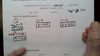 Converting Between Natural Logarithmic and Exponential Equations