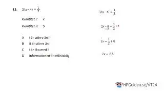 KVA uppgift 15 från högskoleprovet våren 2024 provpass 5 kvantitativ del