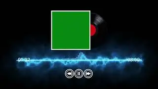 Green Screen Cassette Vj Loop Audio Spectrum wave with timer for edit