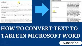 How To Convert Text To Table In Microsoft Word