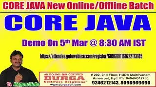 CORE JAVA Online Training in DURGASOFT