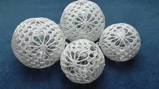 Bombka "Skarb" na wypełnieniu plastikowym/akrylowym 10cm  - Szydełko