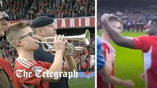 Last post at Nottingham Forest: Players comfort trumpeter as performance goes awry