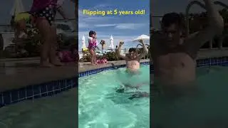 Flipping into the pool at 5 years old #swimming